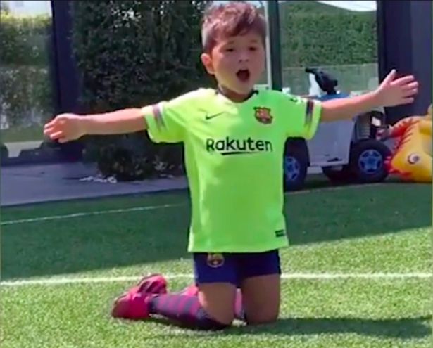 Lionel Messi's son shows he is a chip off the old block with football  skills - Irish Mirror Online