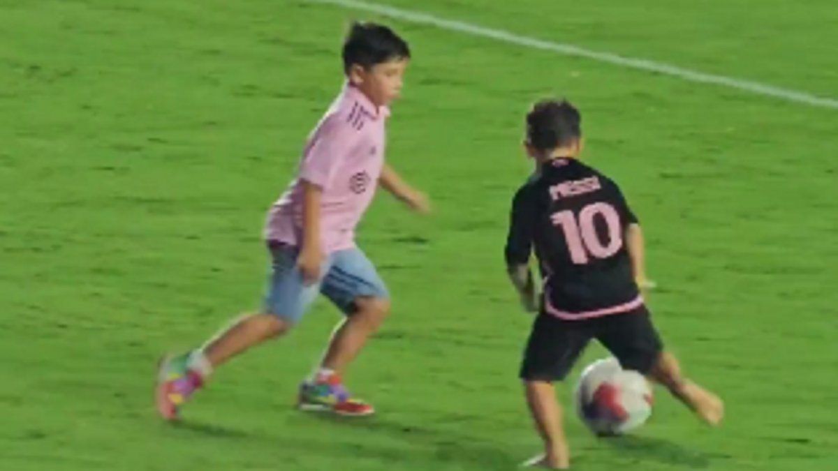 Thiago, Mateo y Ciro Messi se divirtieron jugando al fútbol tras el triunfo  de Inter Miami