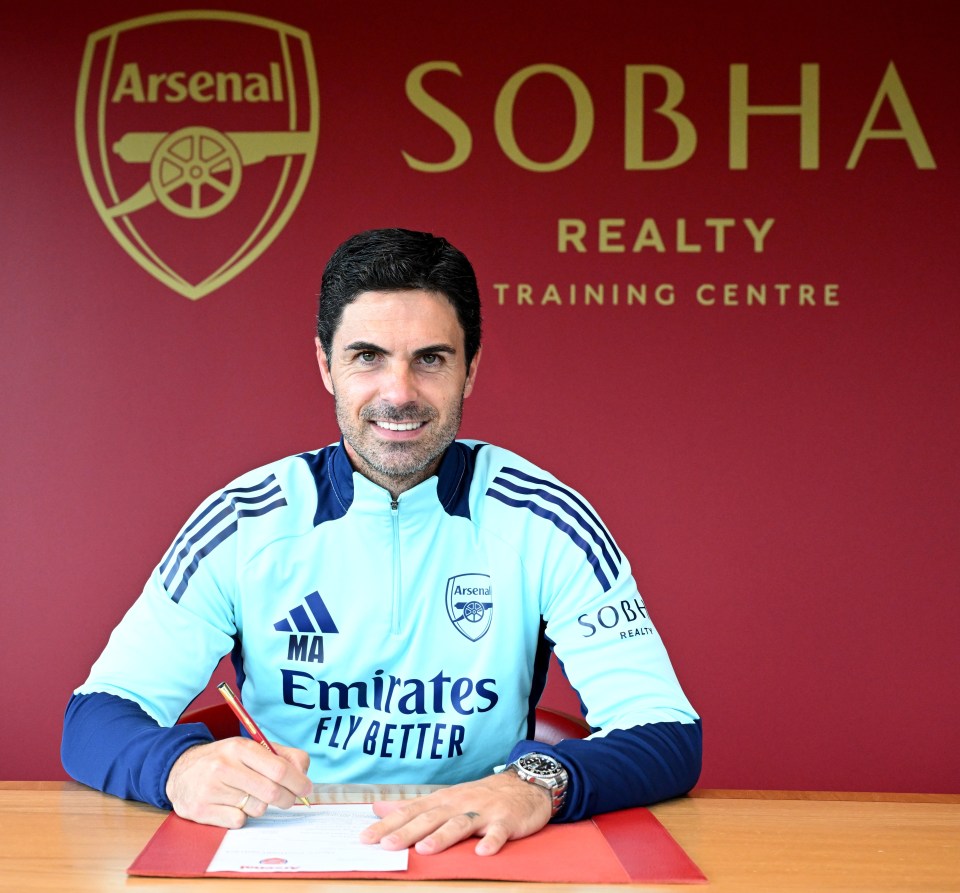 Mikel Arteta signs his new three-year contract today