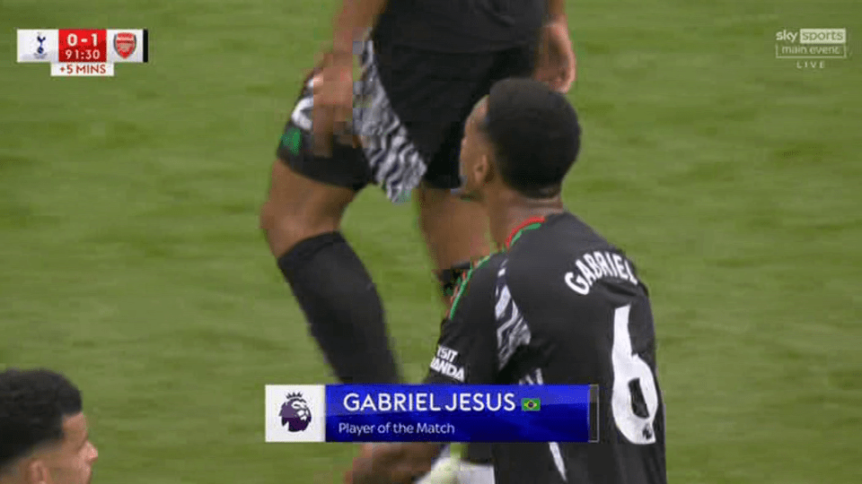 Sky Sports mistakenly showed Gabriel Jesus' name on the graphic