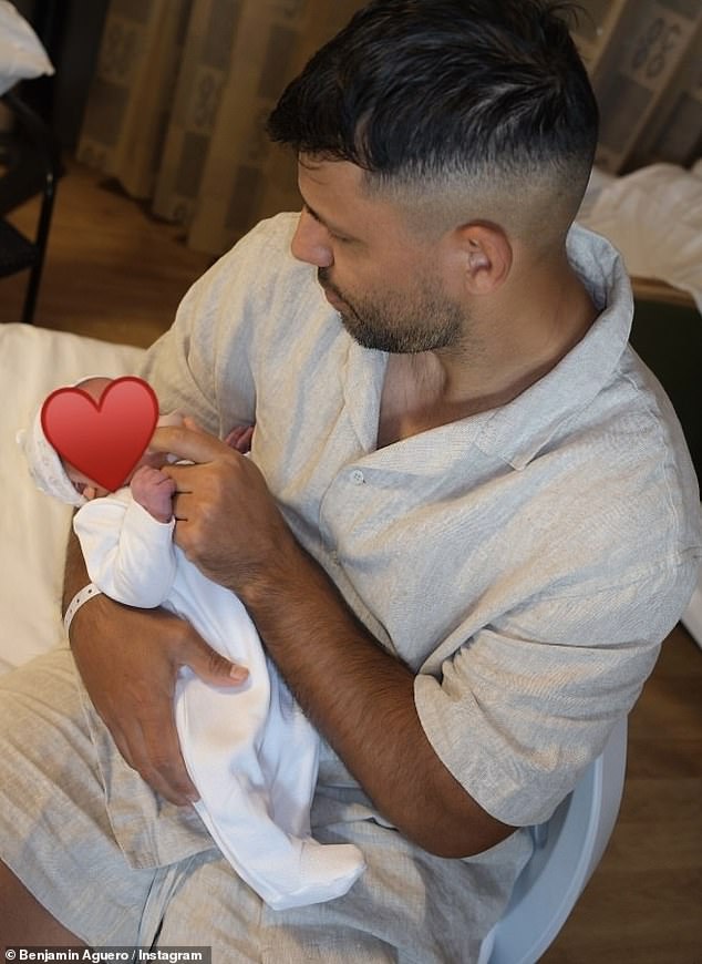 Aguero's son Benjamin shared some touching photos of his father with his baby girl