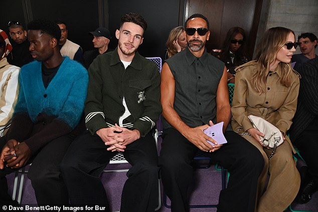 Declan Rice swaps the pitch for the runway at the Labrum show - before  joining Rio Ferdinand at the Burberry show | Daily Mail Online