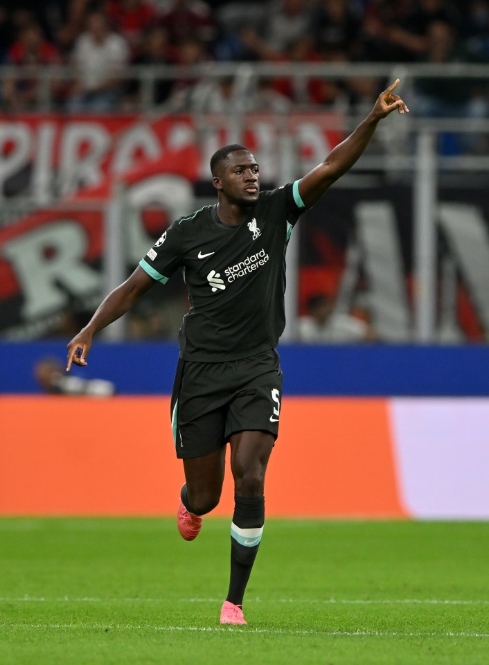 Liverpool ace Ibrahima Konate equalised after AC Milan's opener