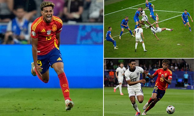 Lamine Yamal beats Jude Bellingham to ANOTHER trophy as Spain super-starlet  is awarded Goal of the Tournament for his Euro 2024 semi-final wonder-goal  against France | Daily Mail Online