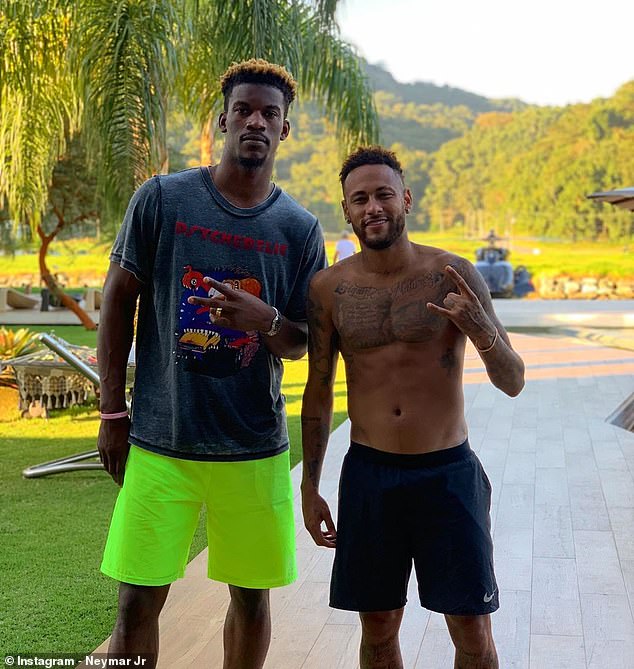 Game recognises game! Neymar hangs out with NBA star Jimmy Butler in Brazil  | Daily Mail Online