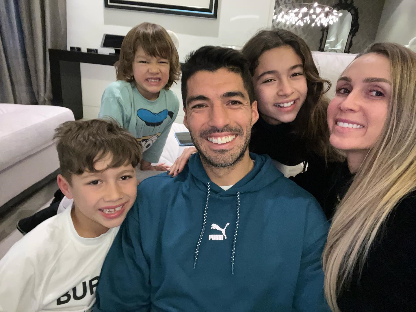 Suarez and wife Sofia Balbi have three children together