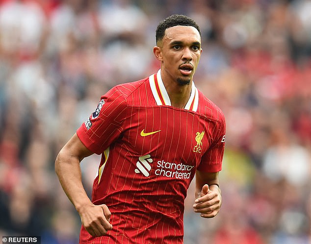 Alexander-Arnold (pictured) revealed that he told Slot to be 'harsh' on him in team meetings if he had underperformed