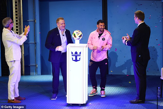 Lionel Messi bizarrely christens Icon of the Seas cruise ship as Inter  Miami unveils Royal Caribbean as MLS team's new away jersey sponsor | Daily  Mail Online