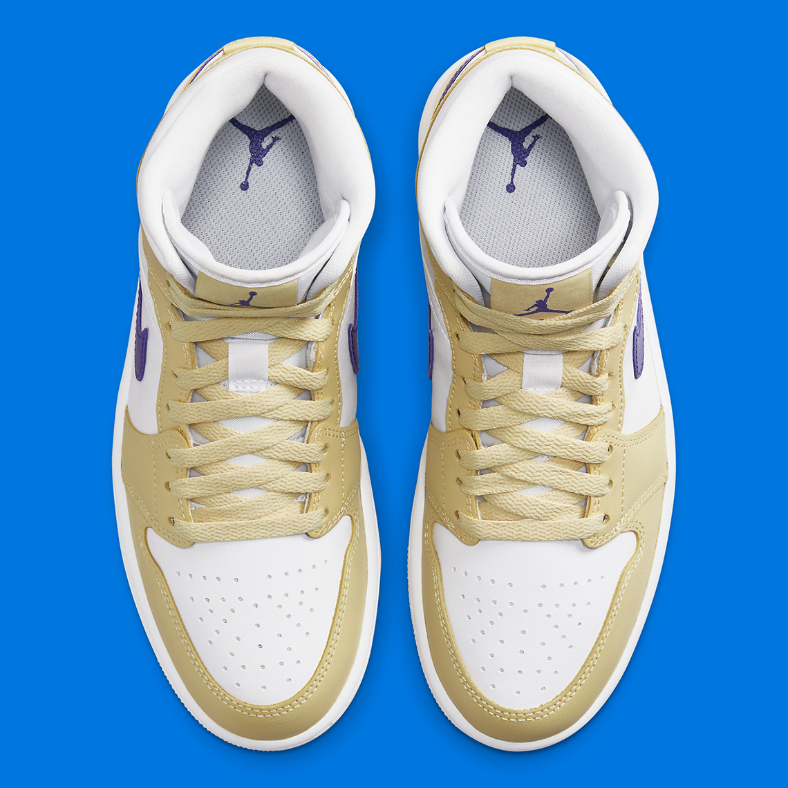 Air Jordan 1 Mid Womens Gold Blue Bq6472 701 2