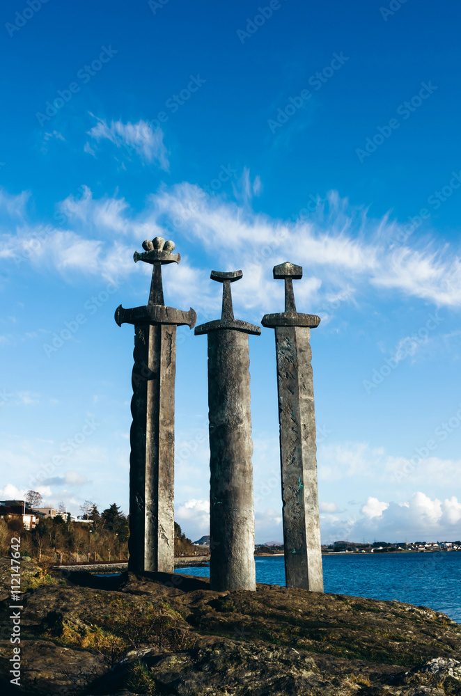 Sverd i Fjell - viking swords monument, symbol of Stavanger Stock Photo |  Adobe Stock