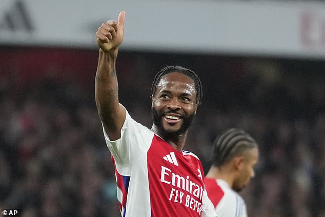 Raheem Sterling also scored his first ever Gunners goal during Wednesday's cup demolition