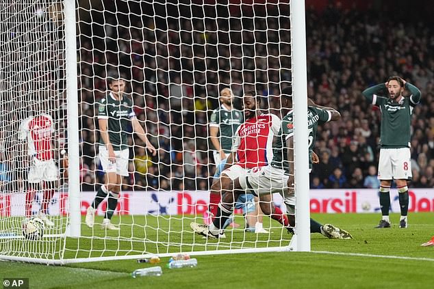 Sterling found the net from very close range to score Arsenal's fourth goal against Bolton